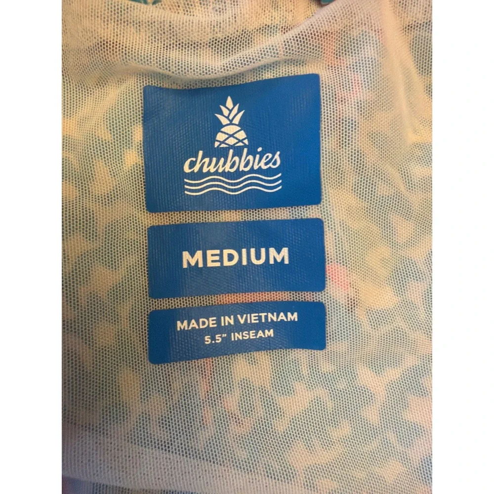 Chubbies Swim Trunks Blue Pink The Flamingos 5.5
